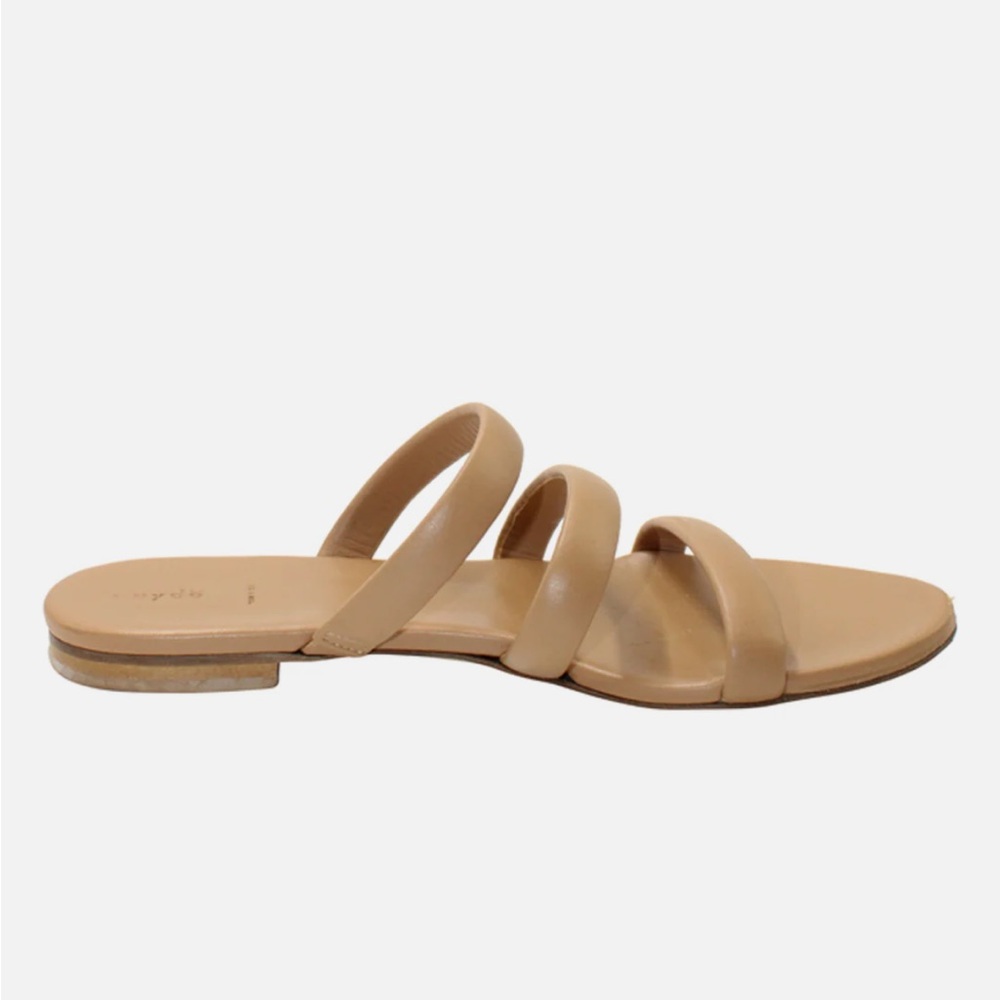 Ayede Chrissy Flat Sandals In Brown Leather Size 40/ US 9